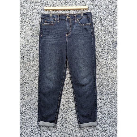 Jessica Simpson High Rise Skinny Ankle Jeans Size 10 Dark Wash Stretch Boho Blue - Picture 1 of 14